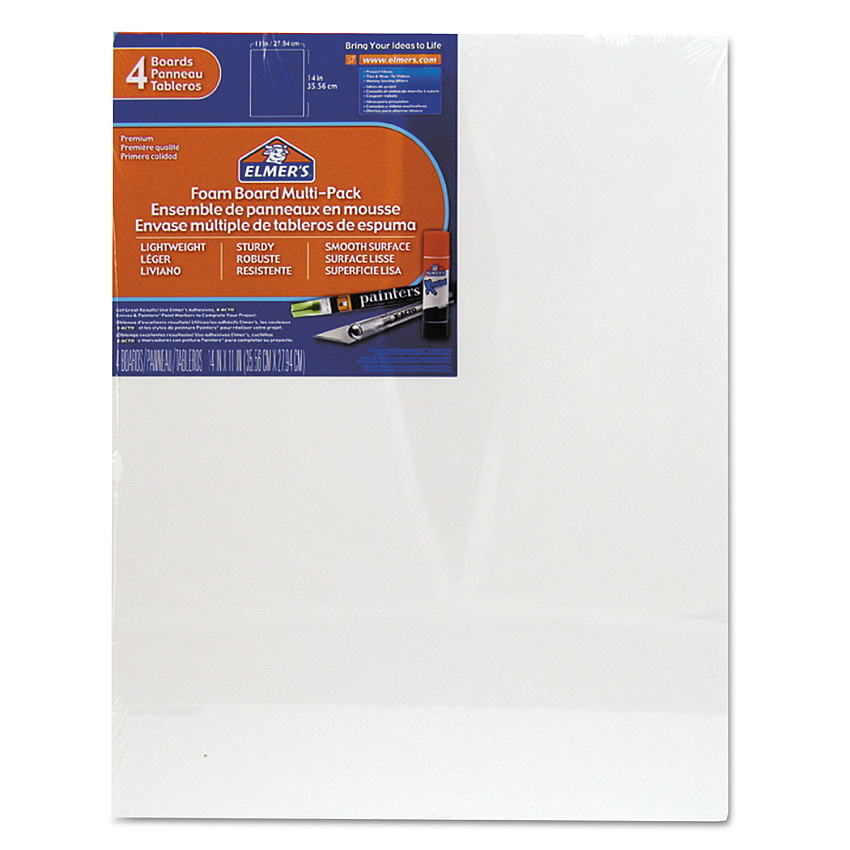 Fome-Cor Pro White Pre-Cut Foam Board Multi-Packs, 11 x 14, 4/Pack (ACJ07007109)