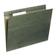 AbilityOne 7530013649498 SKILCRAFT Hanging File Folder, Letter Size, 1/5-Cut Tabs, Green, 25/Box