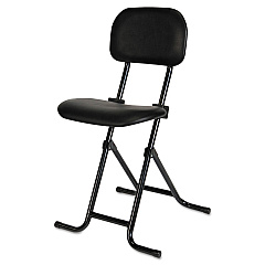 Alera IL Series Height-Adjustable Folding Stool, Supports Up to 300 lb, 27.5" Seat Height, Black (ALECS612)