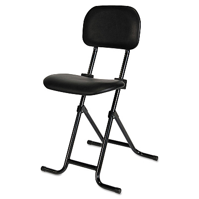Alera IL Series Height-Adjustable Folding Stool, Supports Up to 300 lb, 27.5" Seat Height, Black (ALECS612)