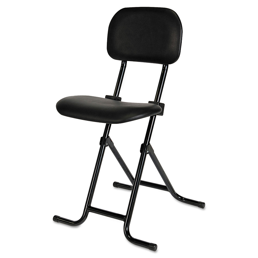 Alera IL Series Height-Adjustable Folding Stool, Supports Up to 300 lb, 27.5" Seat Height, Black (ALECS612)