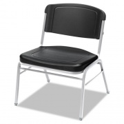 Iceberg Rough n Ready Wide-Format Big and Tall Stack Chair, Supports 500lb, 18.5" Seat Height, Black Seat/Back, Silver Base, 4/Carton (64121)