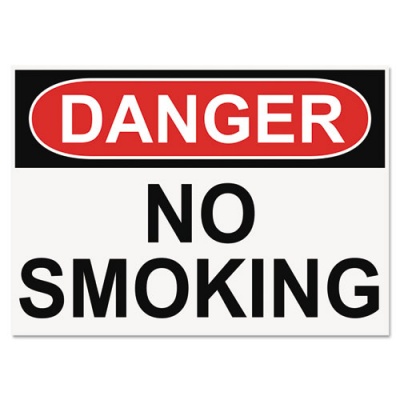 Headline OSHA Safety Signs, DANGER NO SMOKING, White/Red/Black, 10 x 14 (5484)