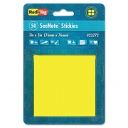Redi-Tag SeeNotes Stickies , 3" x 3", Neon Yellow, 50 Sheets/Pad (23772)
