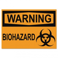 Headline Sign OSHA Safety Signs, WARNING BIOHAZARD, Orange/Black, 10 x 14 (5498)