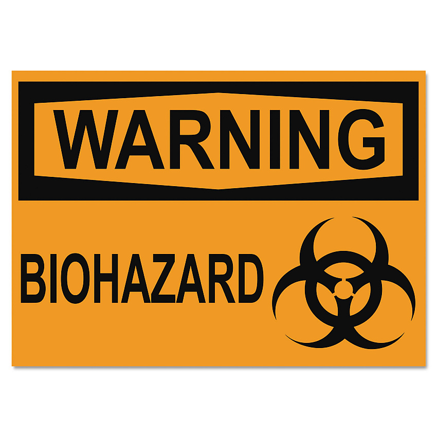Headline Sign OSHA Safety Signs, WARNING BIOHAZARD, Orange/Black, 10 x 14 (USS5498)