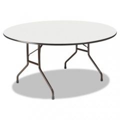 Iceberg OfficeWorks Wood Folding Table, Round, 60" Diameter x 29h, Gray Top, Charcoal Base (55267)