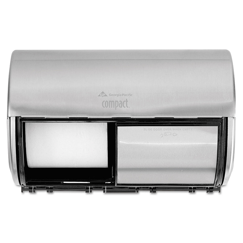 Georgia Pacific Professional Compact Coreless Side-by-Side 2-Roll Dispenser, 10.13 x 6.75 x 7.13, Stainless Steel (GPC56798)