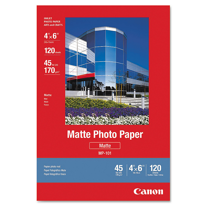 Canon Matte Photo Paper, 4 x 6, Matte White, 120/Pack (CNM7981A014)