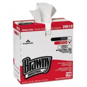 Brawny Professional Airlaid Medium Duty Wipers, Cloth, 9.2 x 12.4, White, 128/Box, 10 Boxes/Carton (29518CT)