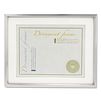 Universal Plastic Document Frame with Mat, 11 x 14 and 8.5 x 11 Inserts, Metallic Silver (UNV76854)