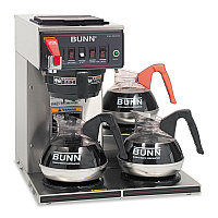 BUNN CWTF-3 Three Burner Automatic Coffee Brewer, 12-Cup, Black/Stainless Steel (BUNCWTF153LP)