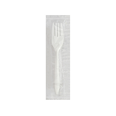 Medium Pp Individually Wrapped Fork, White (250 Per Bag, 4 Bags Per Case), Case Of 1000 (CPPMDFKIWW4)