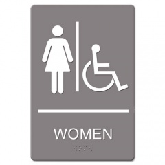 Headline Sign ADA Sign, Women Restroom Wheelchair Accessible Symbol, Molded Plastic, 6 x 9 (4814)