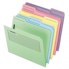 Pendaflex Printed Notes Fastener Folder, 1 Fastener, Letter Size, Assorted Colors, 30/Pack (45270)