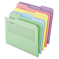 Pendaflex Printed Notes Folder, 1/3-Cut Tabs: Assorted, Letter Size, Assorted Colors, 30/Pack (PFX45269)