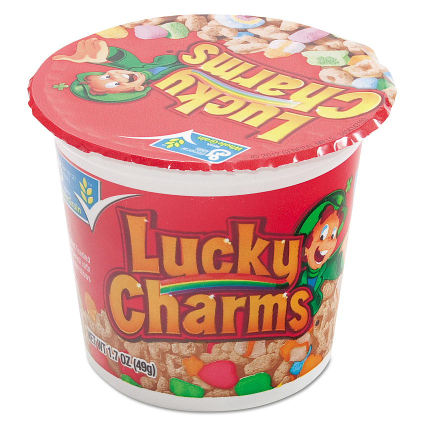 General Mills Lucky Charms Cereal, Single-Serve 1.73 oz Cup, 6/Box (AVTSN13899)