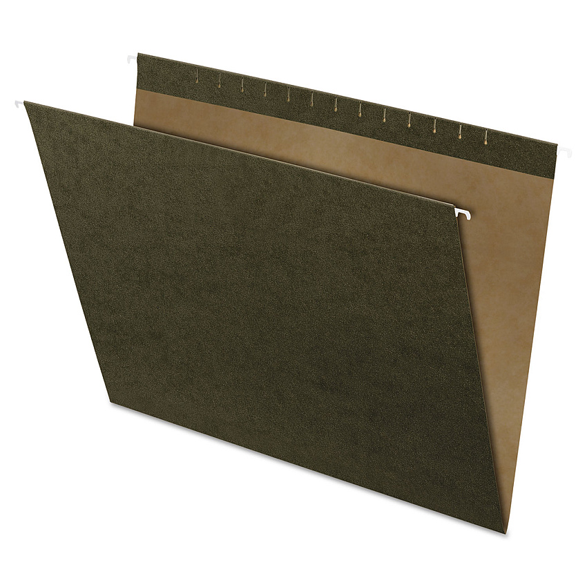 Pendaflex Reinforced Hanging File Folders, Large Format, Standard Green, 25/Box (PFX4158)