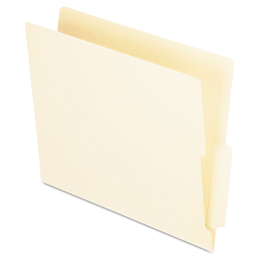 Pendaflex Manila End Tab Folders, 9.5" High Front, Straight 2-Ply Tabs, Letter Size, Manila, 100/Box (PFXH114D)
