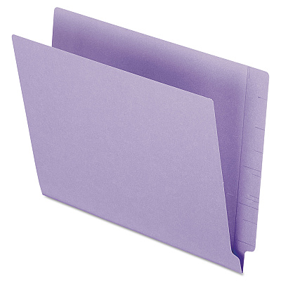 Pendaflex Colored End Tab Folders with Reinforced Double-Ply Straight Cut Tabs, Letter Size, 0.75" Expansion, Purple, 100/Box (PFXH110DPR)