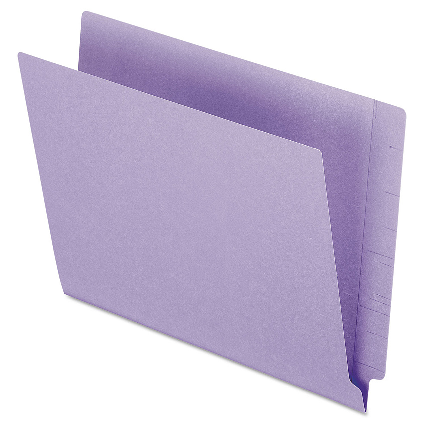 Pendaflex Colored End Tab Folders with Reinforced Double-Ply Straight Cut Tabs, Letter Size, 0.75" Expansion, Purple, 100/Box (PFXH110DPR)