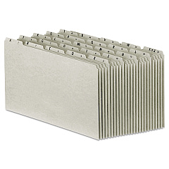 Pendaflex Top Tab A-Z File Guides, 1/5-Cut Top Tab, A to Z, 8.5 x 14, Gray, 25/Set (PFXPN1025)