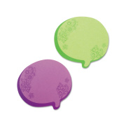 Redi-Tag Thought Bubble Notes, Cartoon Thought Bubble Shape, 2.75" x 3", Assorted Colors, 75 Sheets/Pad, 2 Pads/Pack (22102)