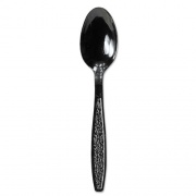 Solo Guildware Extra Heavyweight Plastic Cutlery, Teaspoons, Black, 1,000/Carton (GDR7TS)