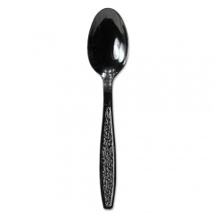 Solo Guildware Extra Heavyweight Plastic Cutlery, Teaspoons, Black, 1,000/Carton (GDR7TS)