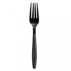 Solo Guildware Extra Heavyweight Plastic Cutlery, Forks, Black, 1,000/Carton (GDR5FK)