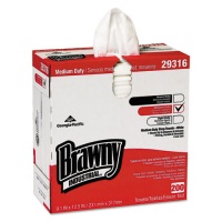 Brawny Professional Lightweight Disposable Shop Towel, 9.1" x 12.5, White, 200/Box (29316)