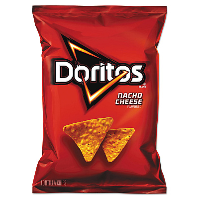 Doritos Nacho Cheese Tortilla Chips, 1.75 oz Bag, 64/Carton (LAY44375)
