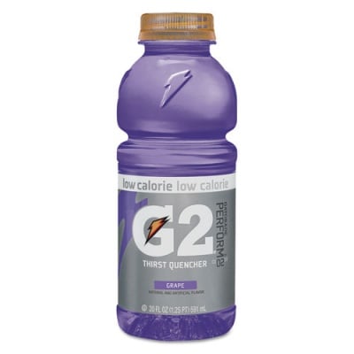 Gatorade G2 Perform 02 Low-Calorie Thirst Quencher, Grape, 20 oz Bottle, 24/Carton (04060)