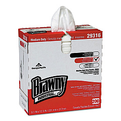 Brawny Professional Lightweight Disposable Shop Towels, 9.1 x 12.5, White, 2,000/Carton (GPC29316CT)