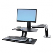 WorkFit by Ergotron WORKFIT-A SIT-STAND WORKSTATION WITH SUSPENDED KEYBOARD, SINGLE LD, 21.5W X 11D X 37H, ALUMINUM/BLACK (24390026)