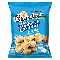 Grandma's Mini Vanilla Creme Sandwich Cookies, 3.71 oz, 24/Carton (LAY45095)