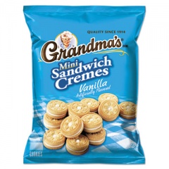 Grandma's Mini Vanilla Creme Sandwich Cookies, 3.71 oz, 24/Carton (45095)