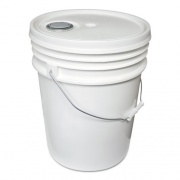 Impact Utility Bucket with Lid, 5 gal, Polyethylene, White, 11.25" dia (5515)