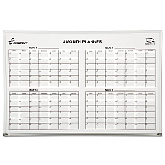 AbilityOne 7110015550295, SKILCRAFT Cubicle Calendar Board, Four Month, 24 x 36, White Surface, Aluminum Frame
