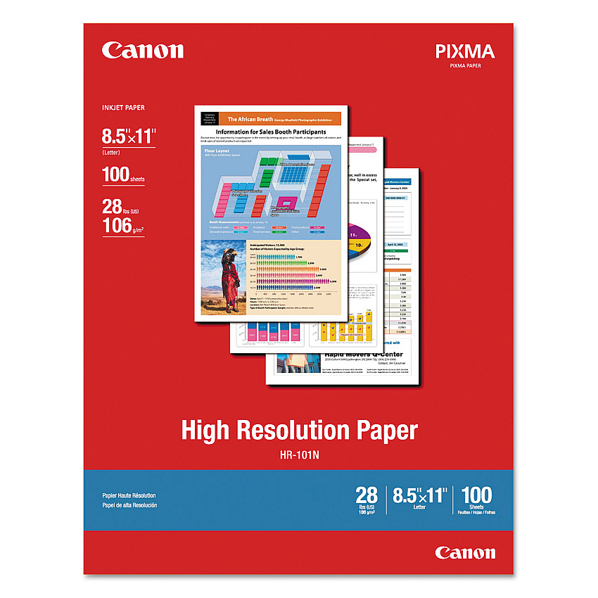 Canon High Resolution Paper, 8.5 x 11, Matte White, 100/Pack (CNM1033A011)