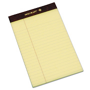 AbilityOne 7530013566726, SKILCRAFT Legal Pads, Wide/Legal Rule, Brown Leatherette Headband, 50 Canary-Yellow 5 x 8 Sheets, Dozen