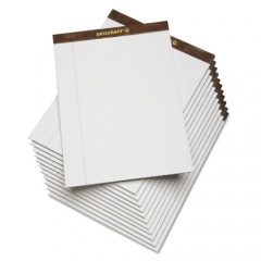 AbilityOne 7530013723108 SKILCRAFT Legal Pads, Wide/Legal Rule, Brown Leatherette Headband, 50 White 8.5 x 11.75 Sheets, Dozen