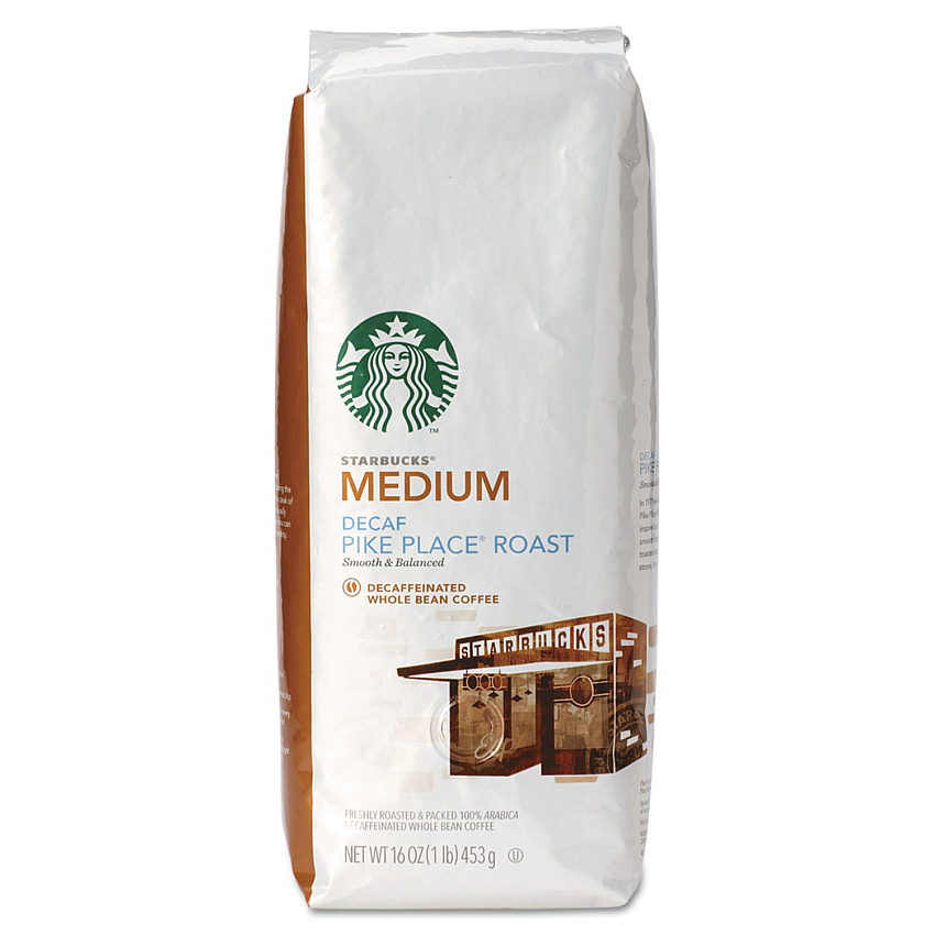 Starbucks Whole Bean Coffee, Decaf Pike Place Roast, 1 lb Bag (SBK11015640)