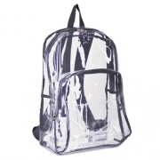 Eastsport Backpack, PVC, 12.5 x 5.5 x 17.5, Clear/Black (193971BJBLK)