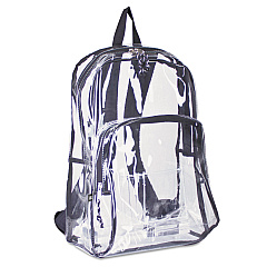 Eastsport Backpack, PVC, 12.5 x 5.5 x 17.5, Clear/Black (EST193971BJBLK)