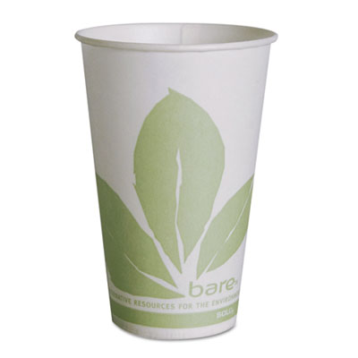Solo Bare Eco-Forward Paper Cold Cups, ProPlanet Seal, 12 oz, Green/White, 100/Sleeve, 20 Sleeves/Carton (SCCR12BBJD110CT)