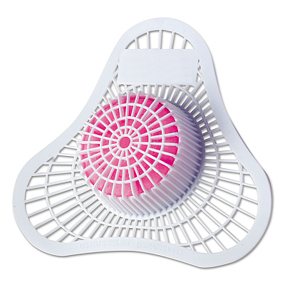 HOSPECO Health Gards Urinal Screen with Non-Para Block, Cherry Scent, White/Pink, Cherry, Dozen (HOS01901)