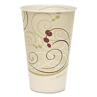 Solo Symphony Treated-Paper Cold Cups, ProPlanet Seal, 12 oz, White/Beige/Red, 100/Bag, 20 Bags/Carton (SCCR12NSYM)