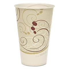 Solo Symphony Treated-Paper Cold Cups, ProPlanet Seal, 12 oz, White/Beige/Red, 100/Bag, 20 Bags/Carton (SCCR12NSYM)