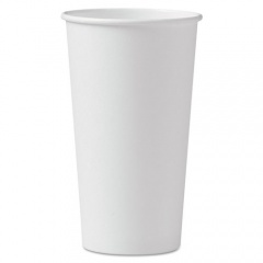 Solo Single-Sided Poly Paper Hot Cups, 20 oz, White, 600/Carton (420W)